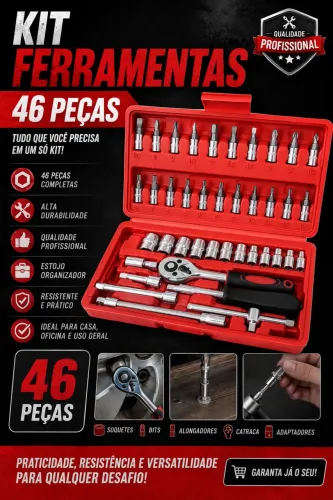 Kit ferramenta com 46 peças 