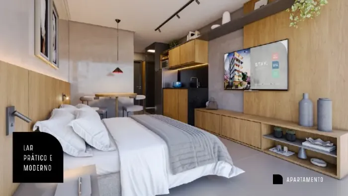Studio a 150 m da praia, para quem busca rentabilizar no short stay