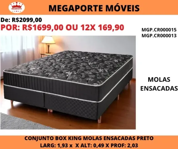 CAMA BOX KING MOLAS ENSACADAS 