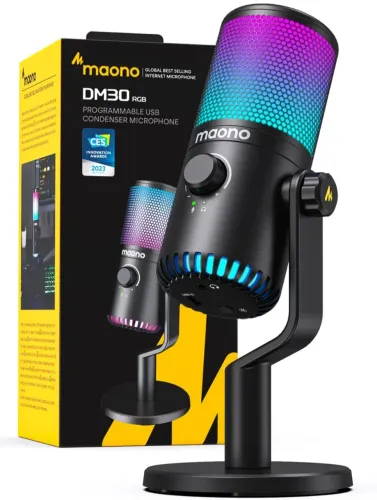 Microfone condensador Maono DM30 RGB, Novo lacrado.