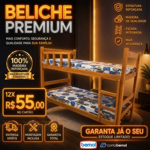 Beliche Madeira 12X R$ 55,00 nos Cartões Incluso Entrega e Montagem