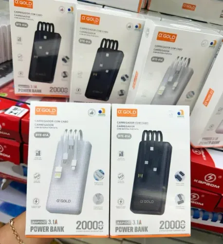 Power Bank carregador portátil 10000mAh e 20000mAh