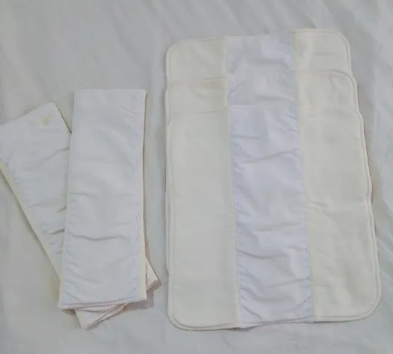 Kit 5 Absorventes Fralda Ecológica | Trifold Cânhamo, Bambu e Algodão 
