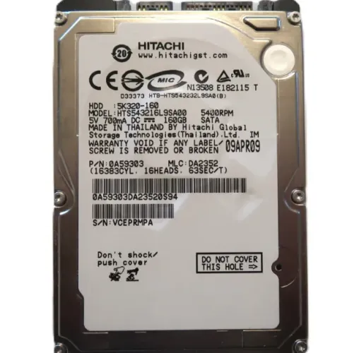 Hd notebook hitachi 160gb