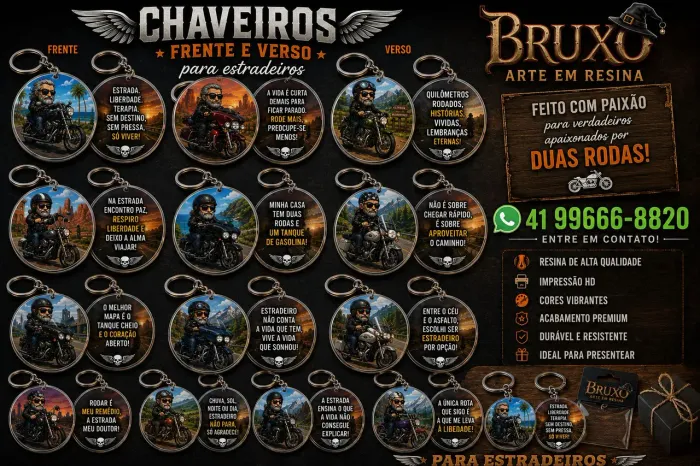 Chaveiros de resina personalizados