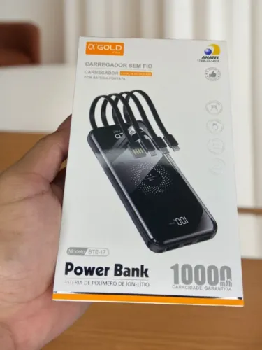 Carregador Portátil sem Fio Power Bank - BTE-17 A?Gold an6