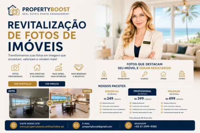 Revitalização Profissional de Fotos de Imóveis para Airbnb, Hotéis, Aluguel e Venda