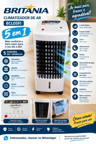 CLIMATIZADOR DE AR BRITÂNIA 5 EM 1 - BCL05FI