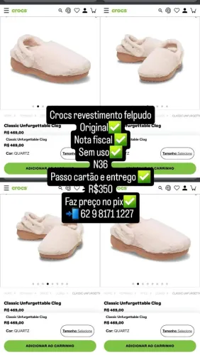 Sandália crocs felpudo original