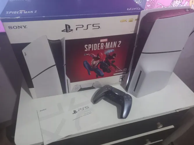 Ps5 slim disco e digitaL 1tb completo na caixa 