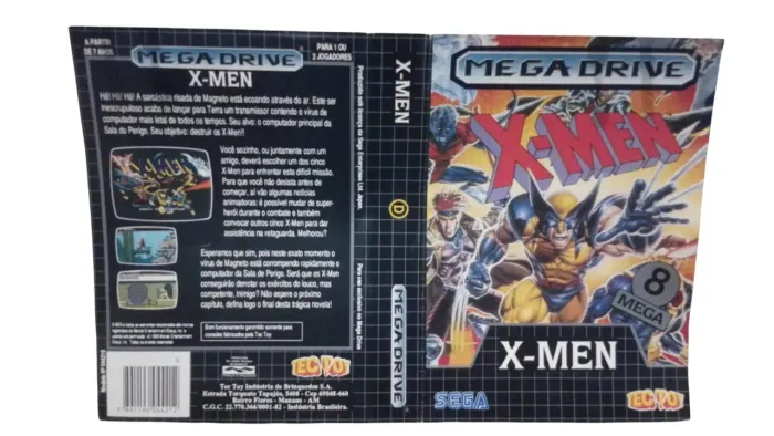 Capa de jogo de mega drive x-men original