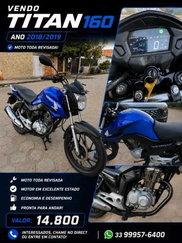 Vendo Titan 160 completa ou troco em moto mais barata 
