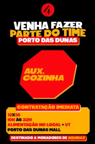 Auxiliar de Cozinha Aquiraz