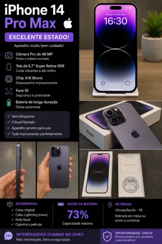 Vendo IPhone 14 Pro Max 128 GB Roxo Gold!!
