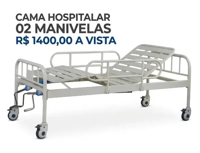 CAMA 02 MANIVELAS - CAPACIDADE DE PESO 180KG