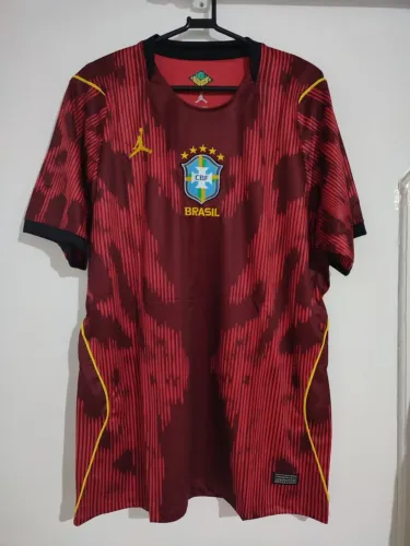 Camisa do Brasil Vermelha Masculina 2026 Camisa de Time Lançamento 2026