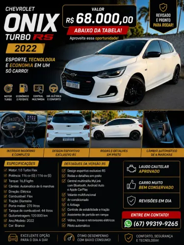 Chevrolet Onix RS 1.0 TB 12V Flex Aut. 4P 2022