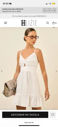 Vestido curto branco