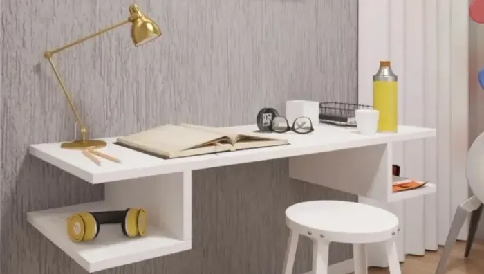 Mesa suspensa MDF branca 