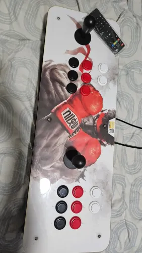 Controle arcade 2 players + jogos video game