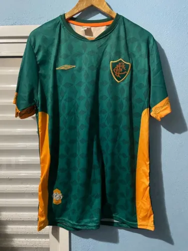 camisa fluminense umbro 2020 3º uniforme verde e dourada