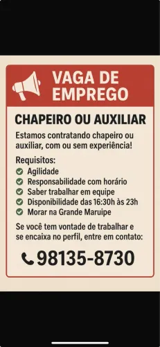 Vaga de chapeiro