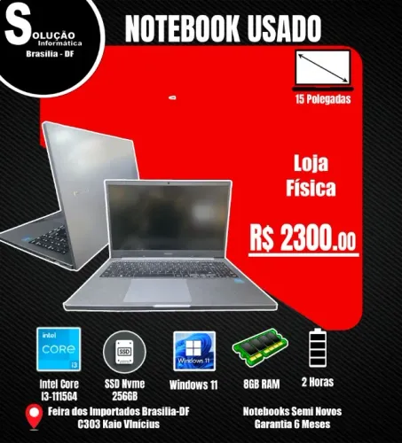 Notebook Samsung Intel Core I3-1115G4 8GB RAM SSD 256GB Windows 11 15* Polegadas