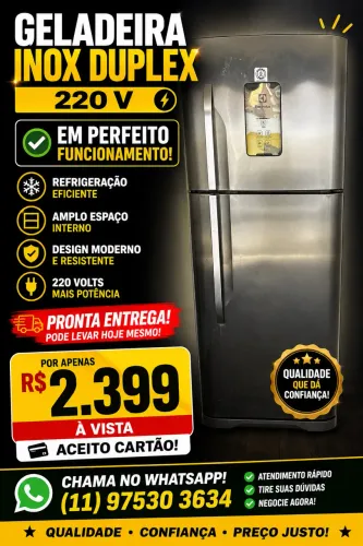Geladeira Electrolux inox 220 V