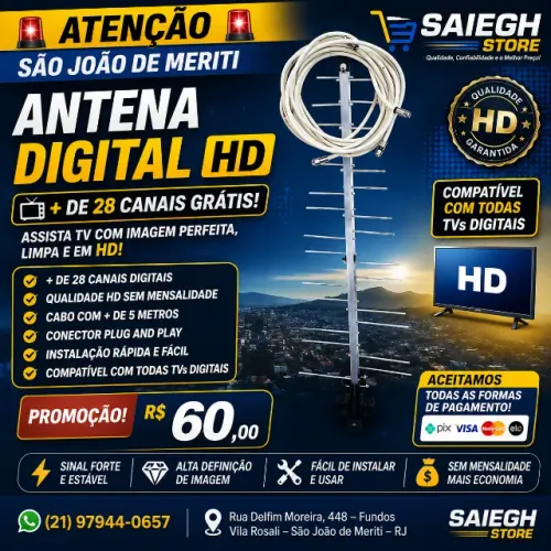 ANTENA DIGITAL - IMAGEM PERFEITA EM HD