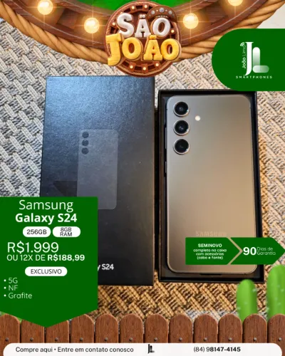 GALAXY S24, 5G, 256GB, 8GB RAM, SEMINOVO, EXCLUSIVO!