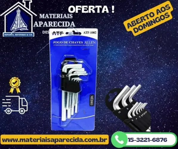 Jogo Chave Allen M CrV G 09 pc ATF-1002