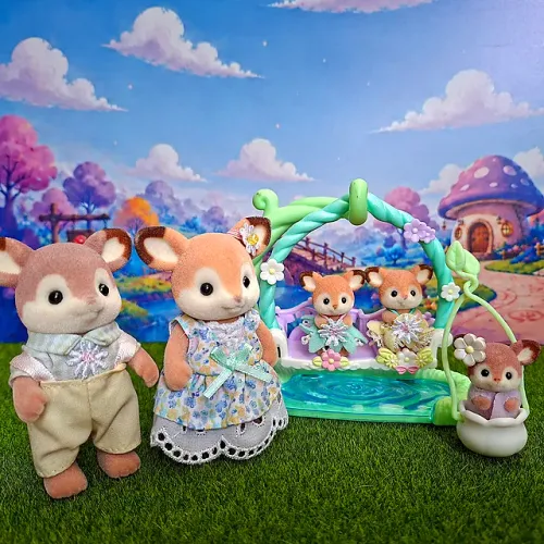 Sylvanian Families - Família de Cervos, Bebês e Acessórios