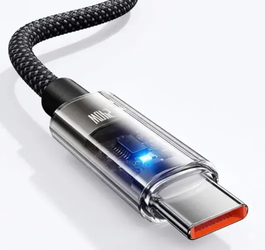 Cabo USB-C Para USB-C 240W Turbo Ultra Rápido Com Display LED Dynamic Nylon - 1m