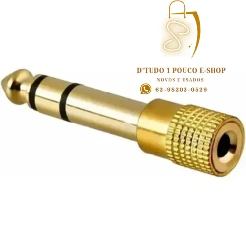 Adaptador PLUG Saida P2 STÉREO Conector P2 Fêmea X P10 Macho