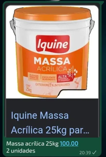 Massa acrílica iquine 25 kg