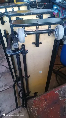Escada palco dobrável 3 degraus com rodanas