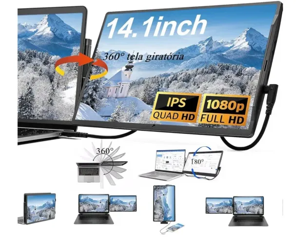 Monitor portátil 14 polegadas - NOVO