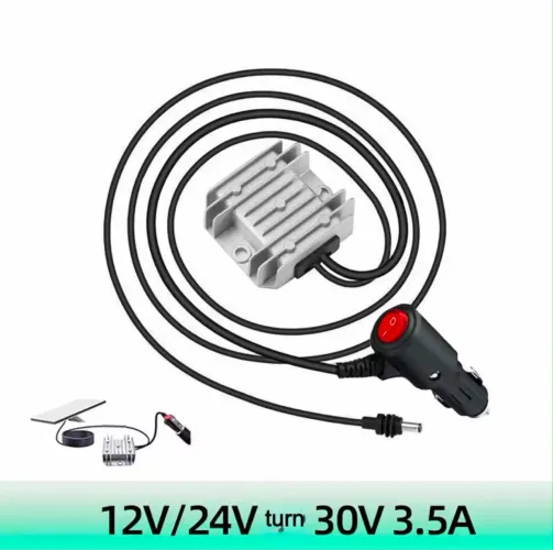 Conversor Isqueiro Transformador Starlink Mini 12V/24V Para 30V Saída Veicular 4 Metros 