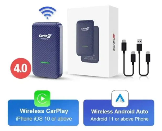 Adaptador Carlinkit 4.0 Wireless CarPlay & Android Auto