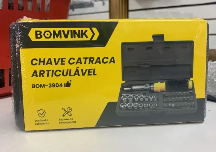 Kit Chave Catraca Articulável Reversível 37 Pçs Bomder-3904
