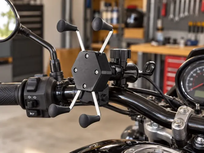 Suporte De Celular Para Moto Com Carregador USB Garra