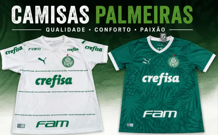 Kit 2 Camisas Palmeiras Primeira Linha