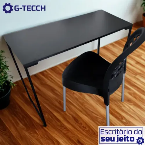 Mesa de Escritório NOVA Multiuso Estilo Industrial Notebook Computador Estudo Birô Preta