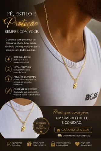 Corrente Masculina Banhada a Ouro 18K 