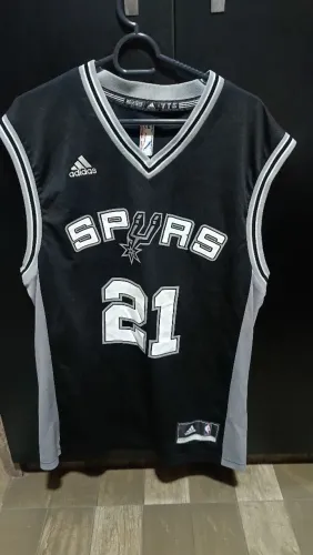 Regata Camisa NBA San Antonio Spurs Tim Duncan #21 Adidas Preta - Tamanho P