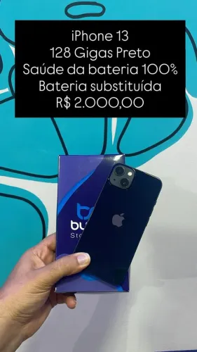 Seminovo: iPhone 13 128 GB Preto - Bateria substituída | Loja Física
