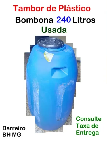 Tambor de Plástico duas Bombona 240 litro Reservatório Sitio casa comercio auto agro