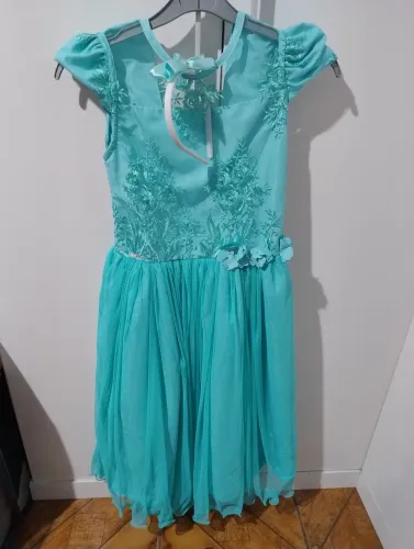 Vestido festa verde água - Tam 16