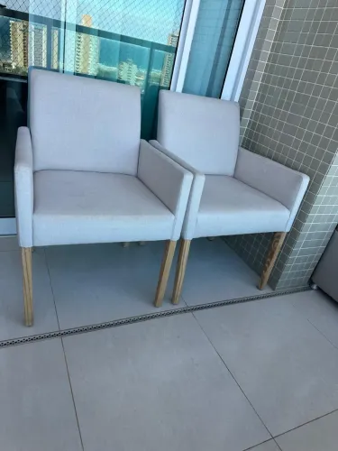 Conjunto poltronas linho - 3 unidades