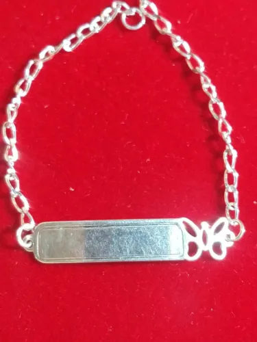 Pulseira Chapinha Prata 950 Peso 1.60 Gramas Tamanho 19 Cm